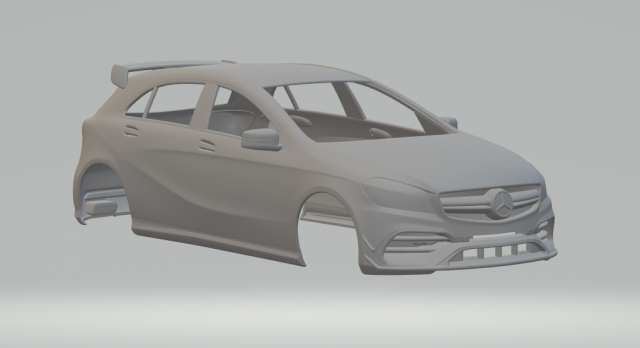 Mercedes benz a45 amg 2017 3Dプリントモデル .c4d .max .obj .3ds .fbx .stl .blend 
