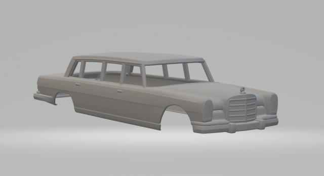 Mercedes bez pullman limousine 3Dプリントモデル .c4d .max .obj .3ds .fbx .stl .blend 