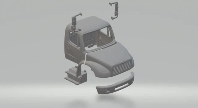 Freightliner Business Class M2 cabin 3D Print Model .c4d .max .obj .3ds .fbx .stl .blend