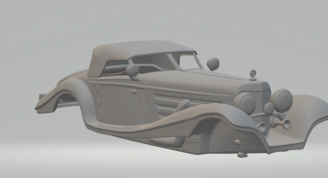 Mercedes benz 500k special roadster 3D Print Model .c4d .max .obj .3ds .fbx .stl .blend 
