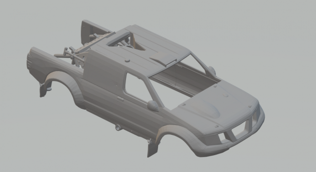 Nissan frontier navara race car 3D Baskı Modeli .c4d .max .obj .3ds .fbx .stl .blend 