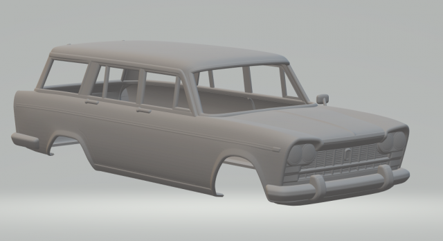 Fiat 2300 familiare 63 Modello di stampa 3D .c4d .max .obj .3ds .fbx .stl .blend 