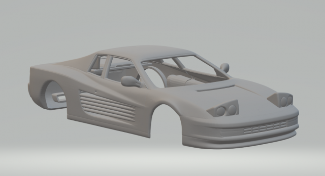 Ferrari testarossa 86 3D-printmodel .c4d .max .obj .3ds .fbx .stl .blend 
