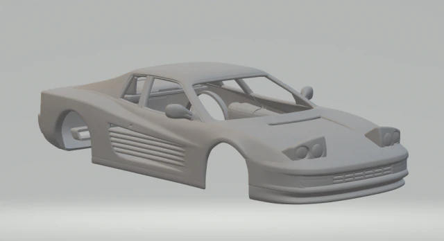 Ferrari testarossa 86 3D Print Model .c4d .max .obj .3ds .fbx .stl .blend 