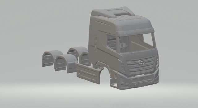 Hyundai xcient 3D Print Model .c4d .max .obj .3ds .fbx .stl .blend