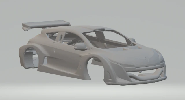 Renault megane race car 3D Print Model .c4d .max .obj .3ds .fbx .stl .blend 