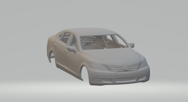 Lexus hybrid ls 3Dプリントモデル .c4d .max .obj .3ds .fbx .stl .blend 