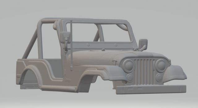 JEEP CJ5 3D 打印模型 .c4d .max .obj .3ds .fbx .stl .blend 