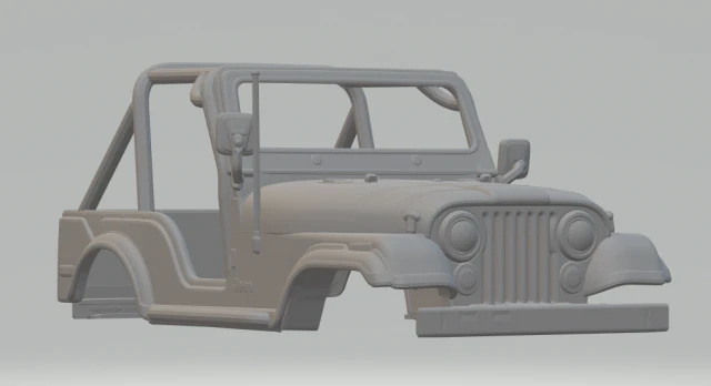 JEEP CJ5 3D Print Model .c4d .max .obj .3ds .fbx .stl .blend 
