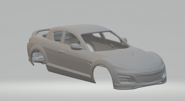 Mazda rx-8 3D Print Model .c4d .max .obj .3ds .fbx .stl .blend 