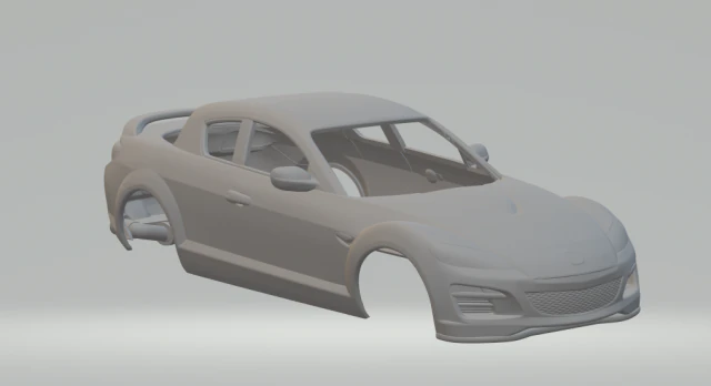 Mazda rx-8 3D Print Model .c4d .max .obj .3ds .fbx .stl .blend 