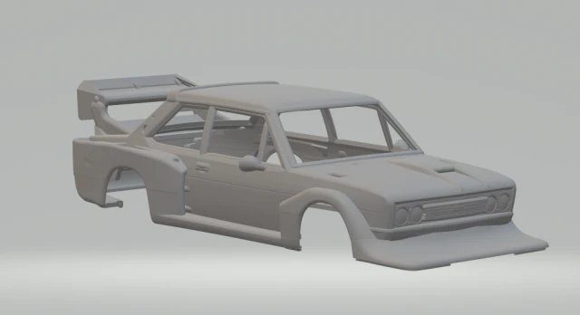 Fiat 131 race car 3D Print Model .c4d .max .obj .3ds .fbx .stl .blend 