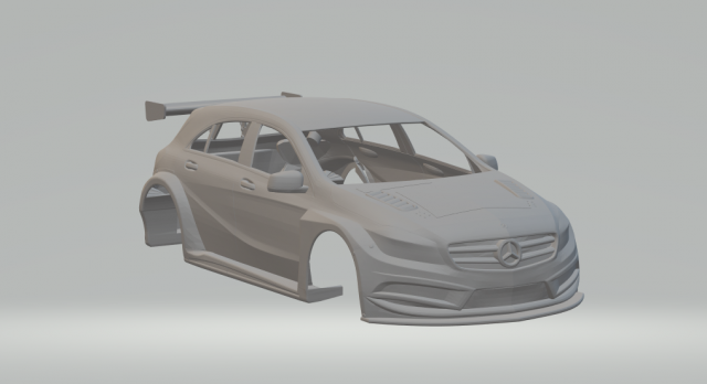 Mercedes benz class a race car 3D Print Model .c4d .max .obj .3ds .fbx .stl .blend