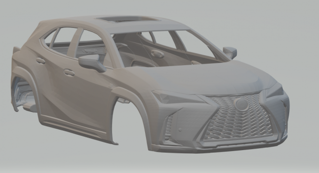Lexus UX 250h 3D प्रिंट मॉडल .c4d .max .obj .3ds .fbx .stl .blend 