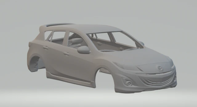 Mazda 3 hatch 3D Print Model .c4d .max .obj .3ds .fbx .stl .blend 
