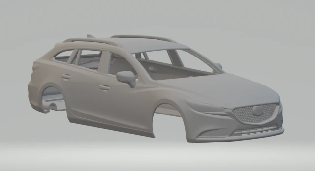 Mazda 6 wagon 3D Print Model .c4d .max .obj .3ds .fbx .stl .blend 