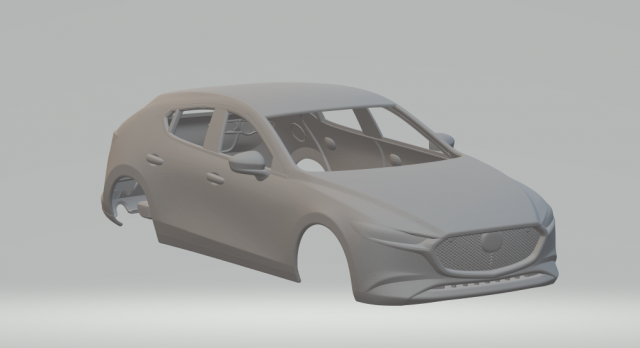 Mazda 3 hatch 2020 3D प्रिंट मॉडल .c4d .max .obj .3ds .fbx .stl .blend