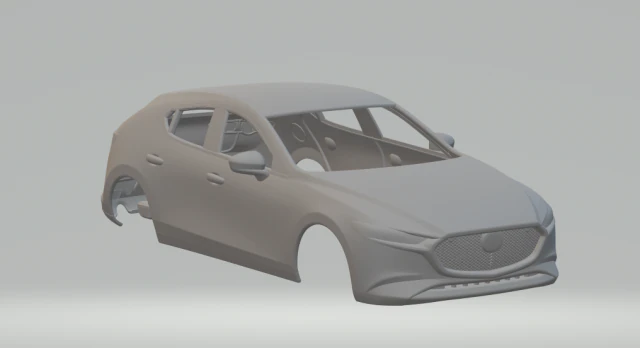 Mazda 3 hatch 2020 3D Print Model .c4d .max .obj .3ds .fbx .stl .blend 