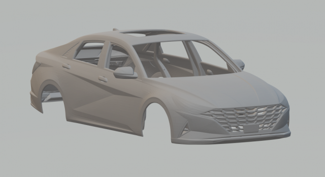 Hyundai elantra 3Dプリントモデル .c4d .max .obj .3ds .fbx .stl .blend 