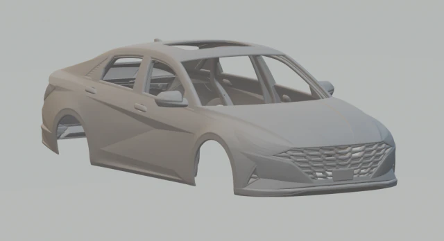 Hyundai elantra 3D Print Model .c4d .max .obj .3ds .fbx .stl .blend 