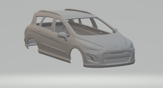 Peugeot 308 wagon 3D प्रिंट मॉडल .c4d .max .obj .3ds .fbx .stl .blend 