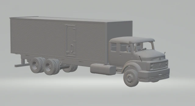 Mercedes benz 1519box 3D Print Model .c4d .max .obj .3ds .fbx .stl .blend 