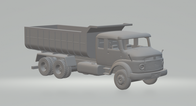 Mercedes benz 1519 dumper 3D Print Model .c4d .max .obj .3ds .fbx .stl .blend 