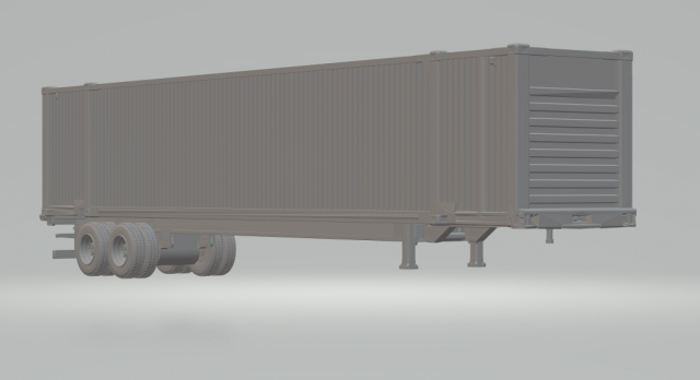Trailer contanier 53ft 3D-printmodel .c4d .max .obj .3ds .fbx .stl .blend 
