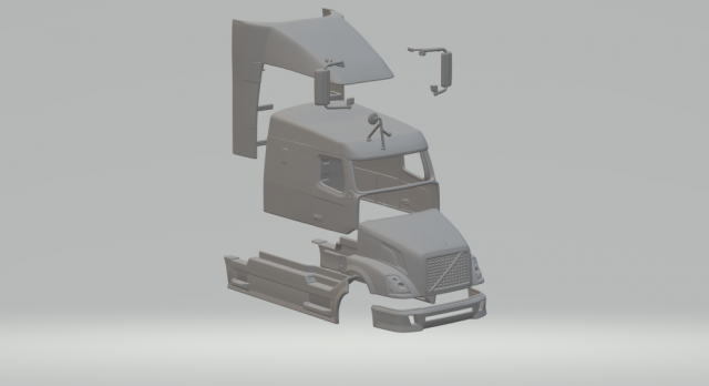 Volvo VAH 630 cabin Model Cetak 3D .c4d .max .obj .3ds .fbx .stl .blend