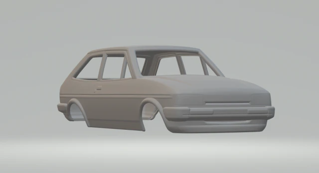 Fiesta mk2 hatch 3D Print Model .c4d .max .obj .3ds .fbx .stl .blend 