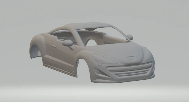 PEUGEOT rcz 3D Print Model .c4d .max .obj .3ds .fbx .stl .blend 