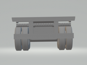 Trailer contanier 53ft 2axles 3D Print Model