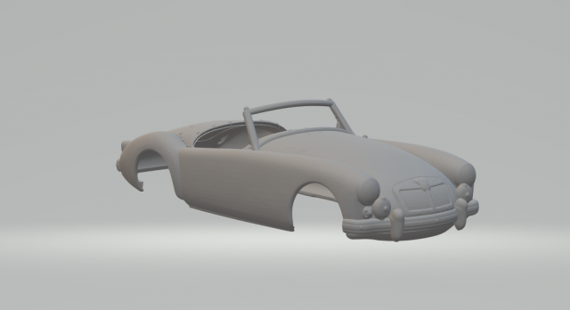 MG MGA Roadster Model Cetak 3D .c4d .max .obj .3ds .fbx .stl .blend 