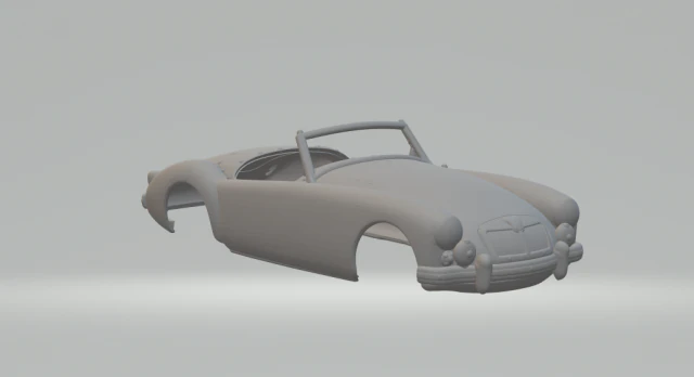 MG MGA Roadster 3D Print Model .c4d .max .obj .3ds .fbx .stl .blend