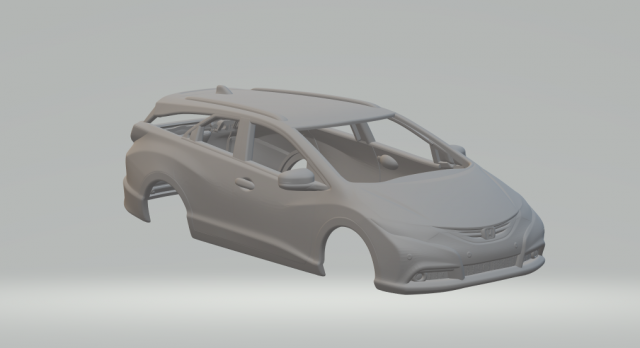 Honda civic tourer 3Dプリントモデル .c4d .max .obj .3ds .fbx .stl .blend 