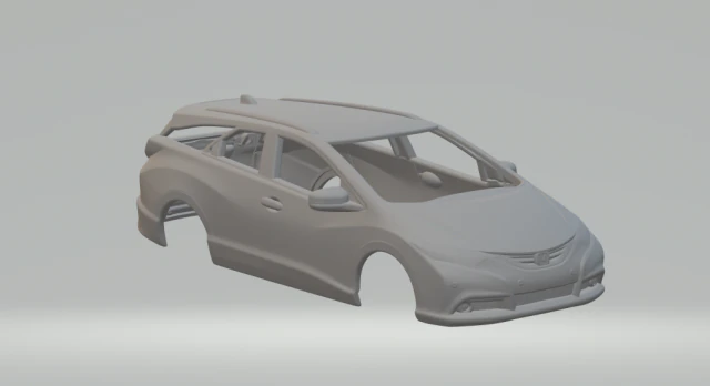 Honda civic tourer 3D Print Model .c4d .max .obj .3ds .fbx .stl .blend