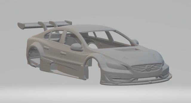 Volvo s60 race car 3D Print Model .c4d .max .obj .3ds .fbx .stl .blend