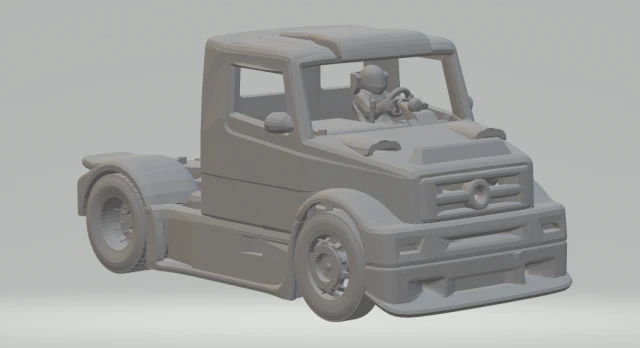Mercedes formula truck 3D Print Model .c4d .max .obj .3ds .fbx .stl .blend 