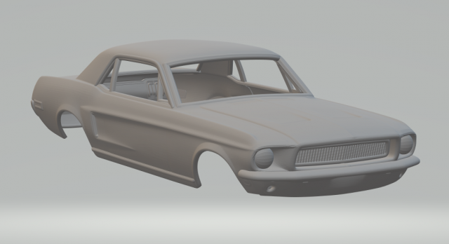 Mustang gt 68 3Dプリントモデル .c4d .max .obj .3ds .fbx .stl .blend 