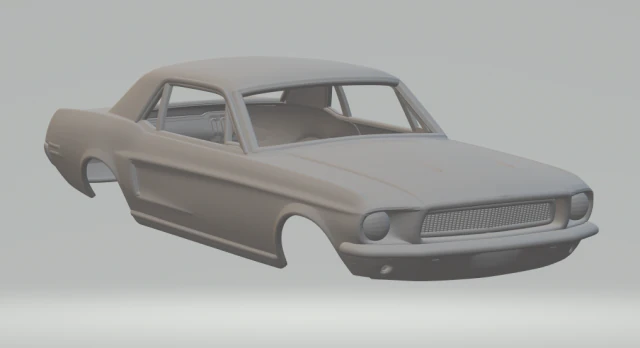 Mustang gt 68 3D Print Model .c4d .max .obj .3ds .fbx .stl .blend 