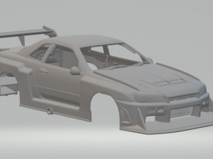 Nissan skyline gt-r r34 lbwk silhouette 3D Print Model