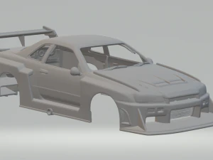 Silhueta do horizonte da Nissan gt-r r34 lbwk Modelo de Impressão 3D