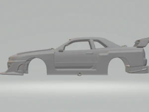 Nissan skyline gt-r r34 lbwk silhouette 3D Print Model