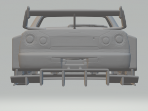 Nissan skyline gt-r r34 lbwk silhouette 3Dプリントモデル