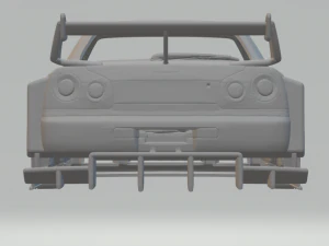 Nissan skyline gt-r r34 lbwk silhouette 3D Print Model