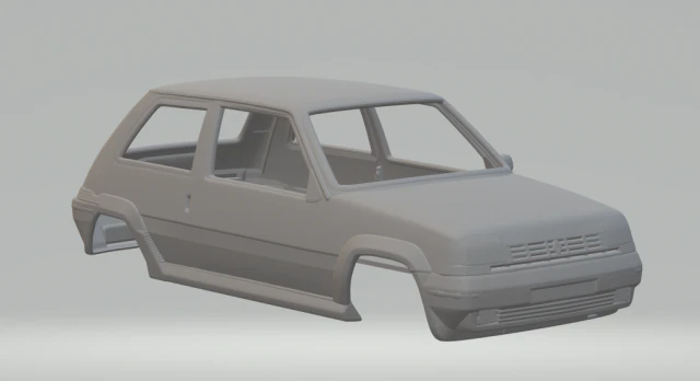 Renault Super 5 3D Print Model .c4d .max .obj .3ds .fbx .stl .blend 