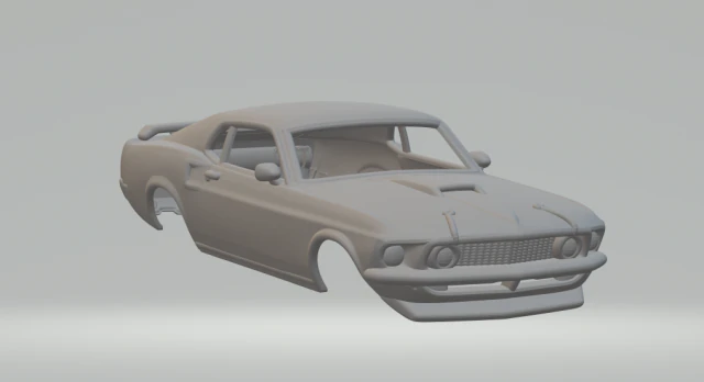 Mustang mach 1 3D Print Model .c4d .max .obj .3ds .fbx .stl .blend 