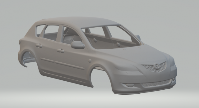 Mazda 3 mk1 hatchback 3D Принт Модель .c4d .max .obj .3ds .fbx .stl .blend 