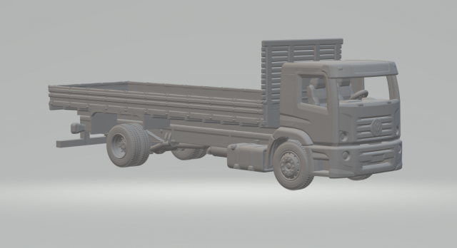 VOLKSWAGEN CONSTELLATION 4X2 FLATBED 3D प्रिंट मॉडल .c4d .max .obj .3ds .fbx .stl .blend 