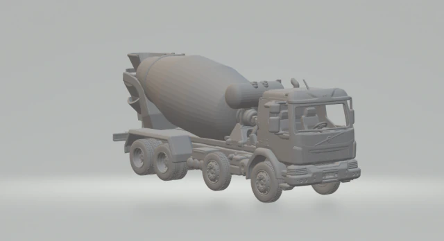 Volvo vm 8x4 mixer 3D Print Model .c4d .max .obj .3ds .fbx .stl .blend 